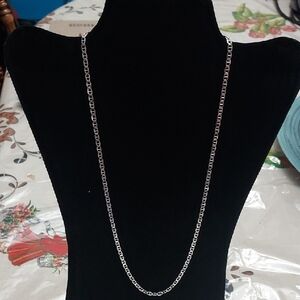 Sterling Silver Mariner link Lobster Clasp 24 Inches